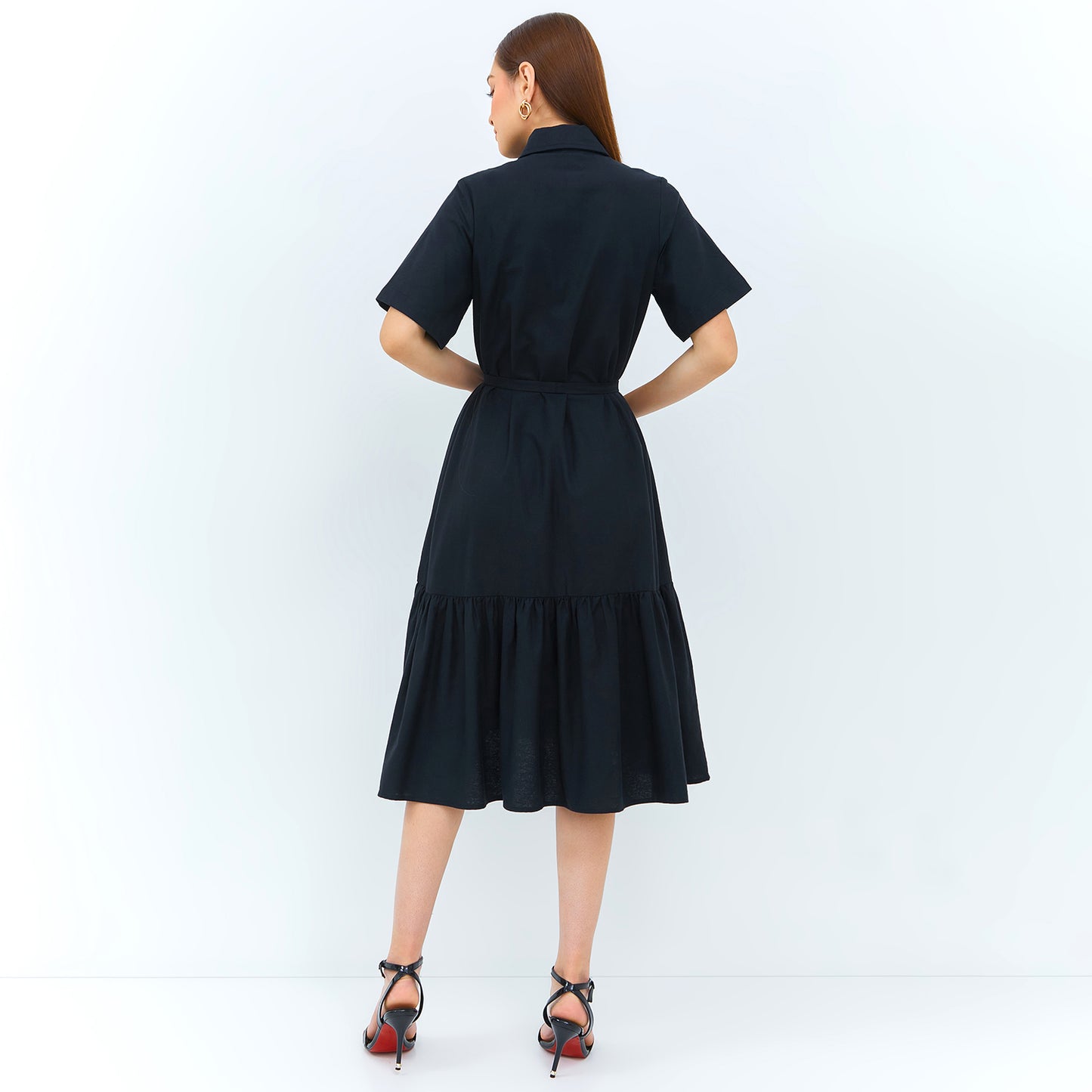 Look A3 | Midi Shirt Dress dress with 2 Lower Pockets